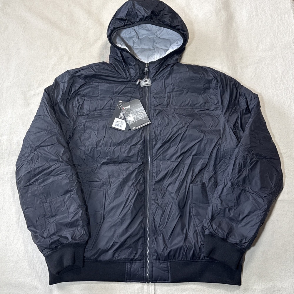 NEW PAJAR MEN'S MAXWELL REVERSIBLE HOODED PUFFER BLACK HOODED JACKET SIZE XXL.